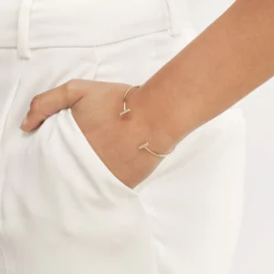 yellow gold T bangle